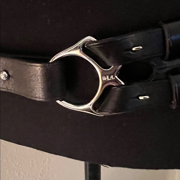 Ralph Lauren Women’s Classic Black Leather Belt with Silver Ring Buckle Medium main image 11